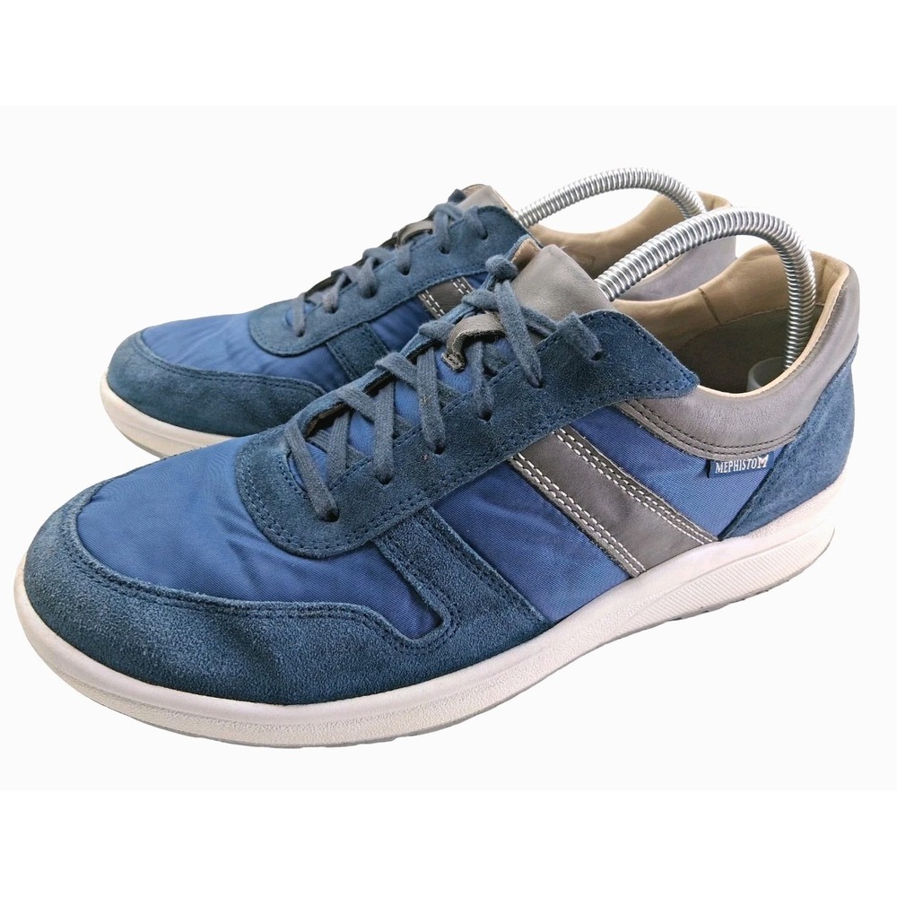 Mephisto Shoes Mens Size 10 Blue Suede Colorblock Lace Up Casual Sneakers